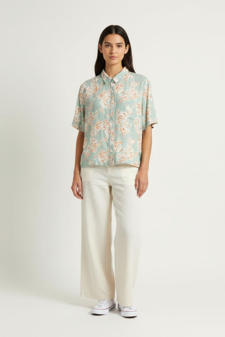 Chemise à fleurs Verte et Orange - Taille XXL/44 de la marque Aigle | PARAD85688 - Vendu par Paradigme - Image 1