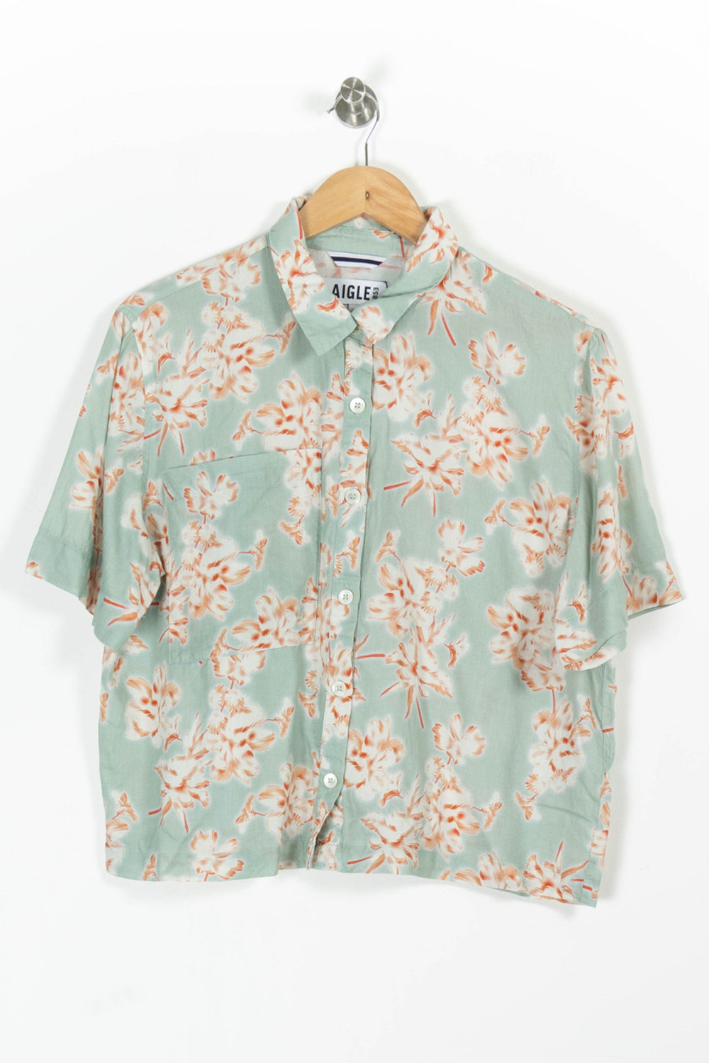 Chemise à fleurs Verte et Orange - Taille XXL/44 de la marque Aigle | PARAD85688 - Vendu par Paradigme - Image 2