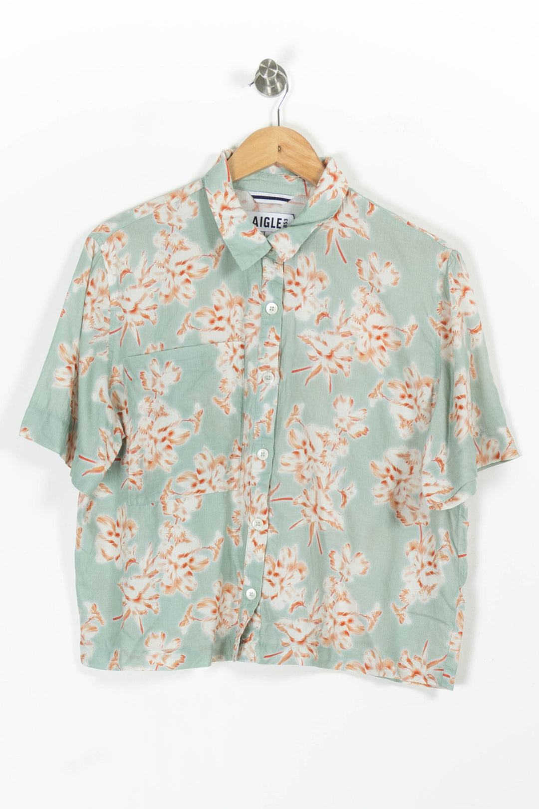 Chemise à fleurs Verte et Orange - Taille XXL/44 de la marque Aigle | PARAD85688 - Vendu par Paradigme - Image 2