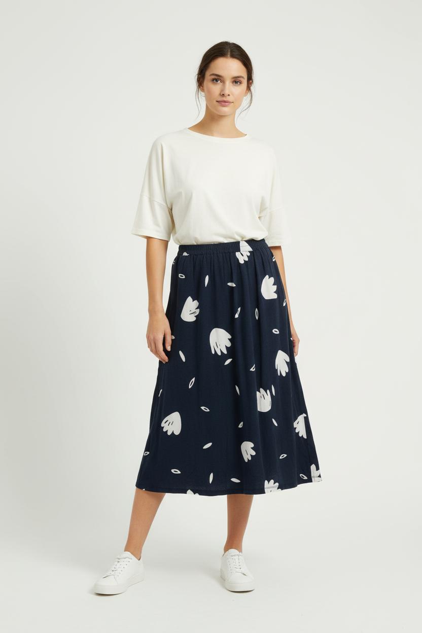 Jupe Midi Bleue et Blanche - Taille XL/42 de la marque Des petits hauts | PARAD85690 - Vendu par Paradigme - Image 1