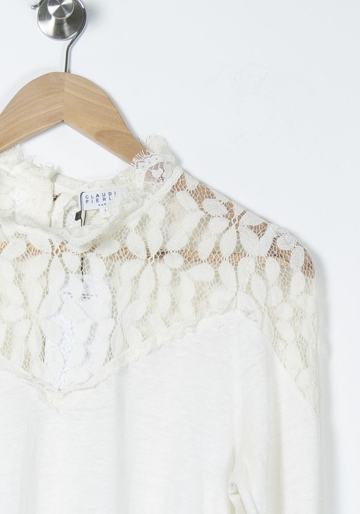 Blouse Blanche - Taille S/36 de la marque Claudie Pierlot | PARAD85700 - Vendu par Paradigme - Image 3
