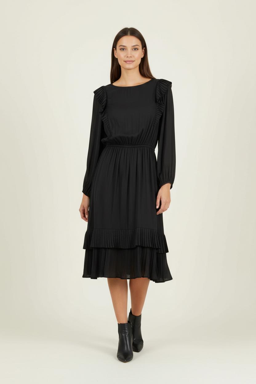 Robe Plissée Noire - Taille S/36 de la marque The Kooples | PARAD85708 - Vendu par Paradigme - Image 1