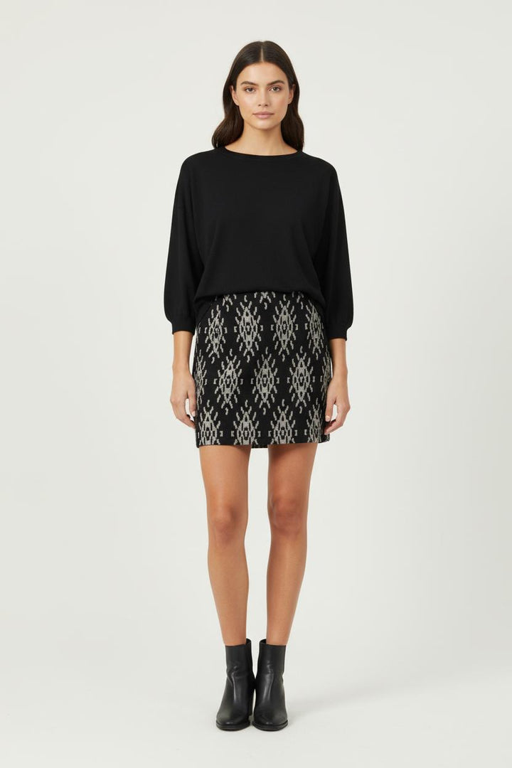 Jupe Droite Noire et Grise - Taille M/38 de la marque Comptoir des Cotonniers | PARAD85718 - Vendu par Paradigme - Image 1