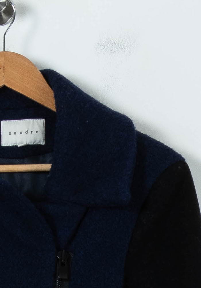 Manteau Bleu et Noir - Taille M/38 de la marque Sandro | PARAD85727 - Vendu par Paradigme - Image 3