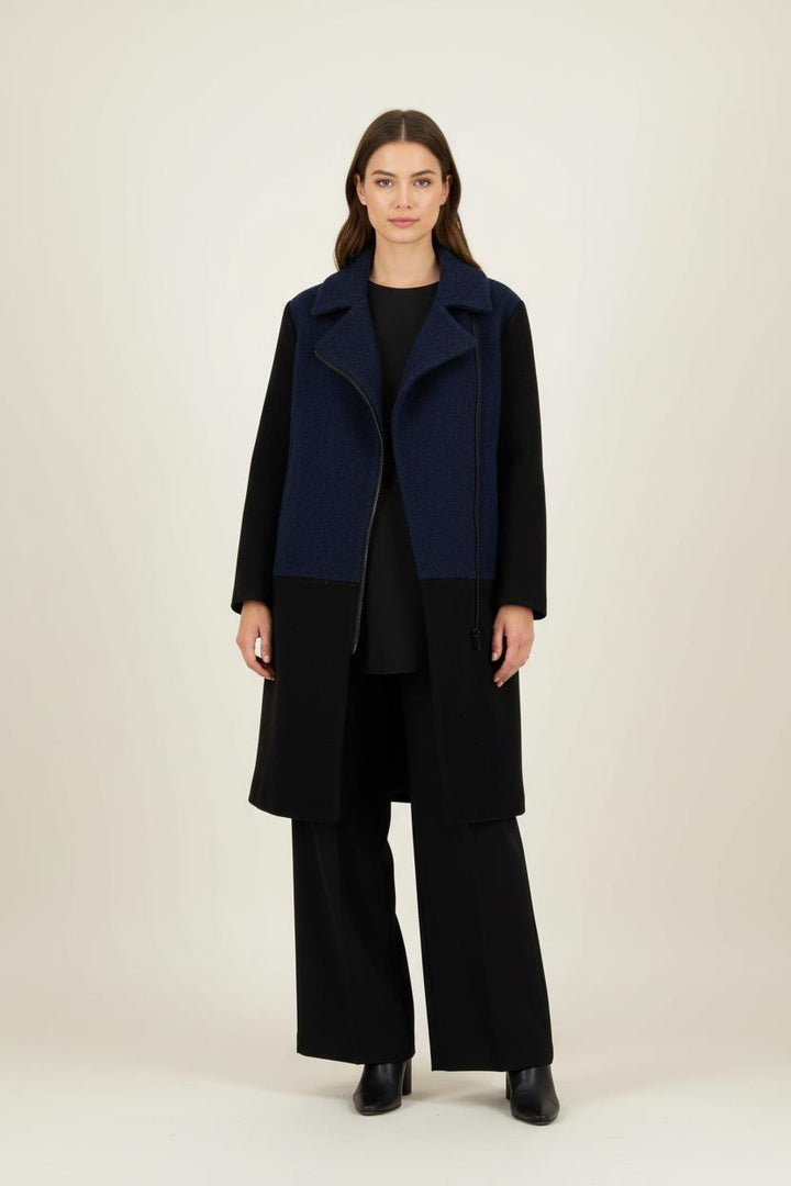 Manteau Bleu et Noir - Taille M/38 de la marque Sandro | PARAD85727 - Vendu par Paradigme - Image 1