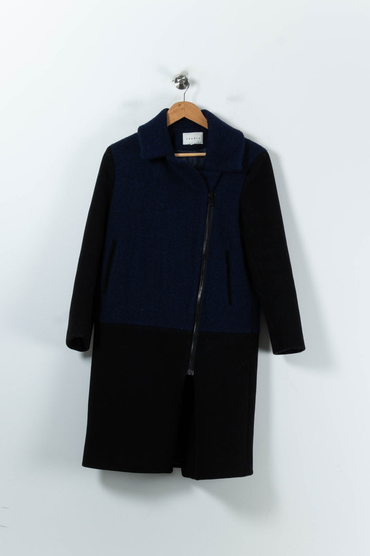 Manteau Bleu et Noir - Taille M/38 de la marque Sandro | PARAD85727 - Vendu par Paradigme - Image 2