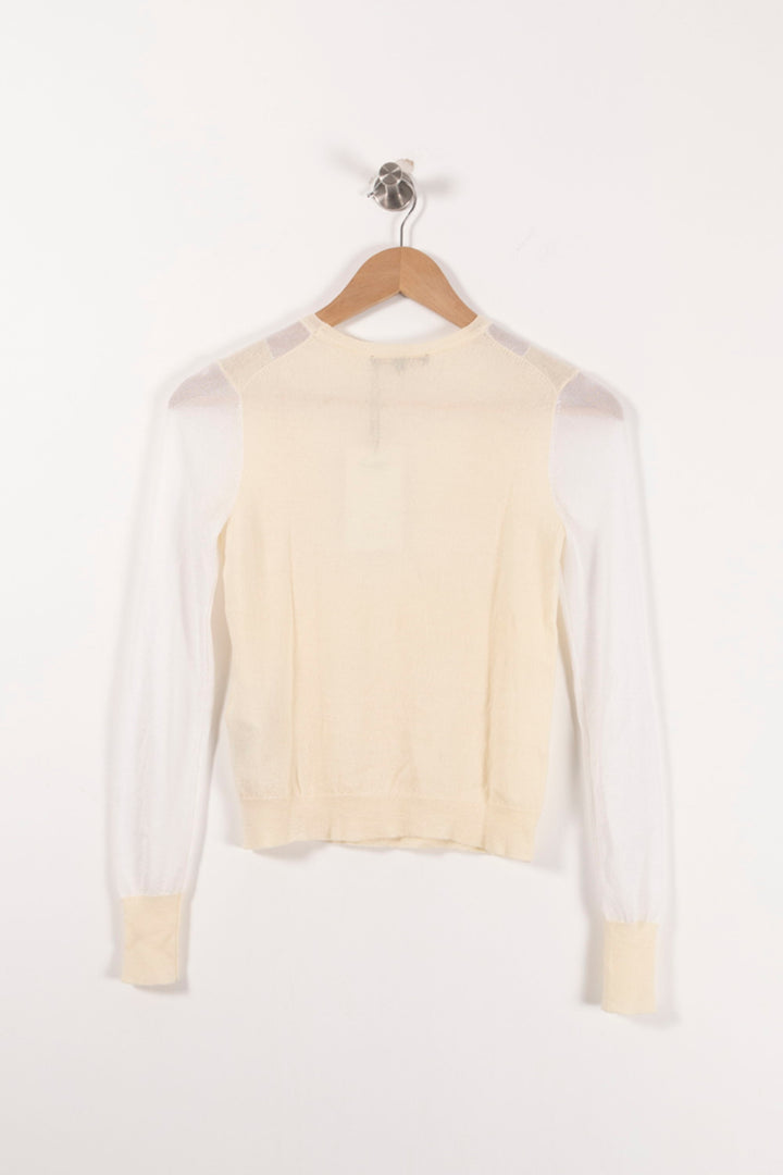 Pull Jaune et Blanc - Taille S/36 de la marque Maje | PARAD85732 - Vendu par Paradigme - Image 4