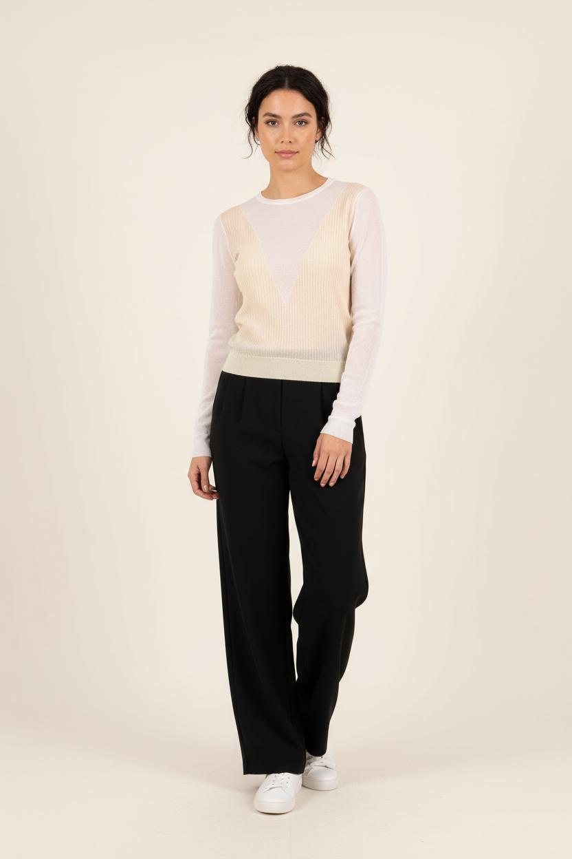 Pull Jaune et Blanc - Taille S/36 de la marque Maje | PARAD85732 - Vendu par Paradigme - Image 1