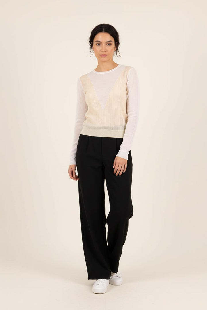 Pull Jaune et Blanc - Taille S/36 de la marque Maje | PARAD85732 - Vendu par Paradigme - Image 1