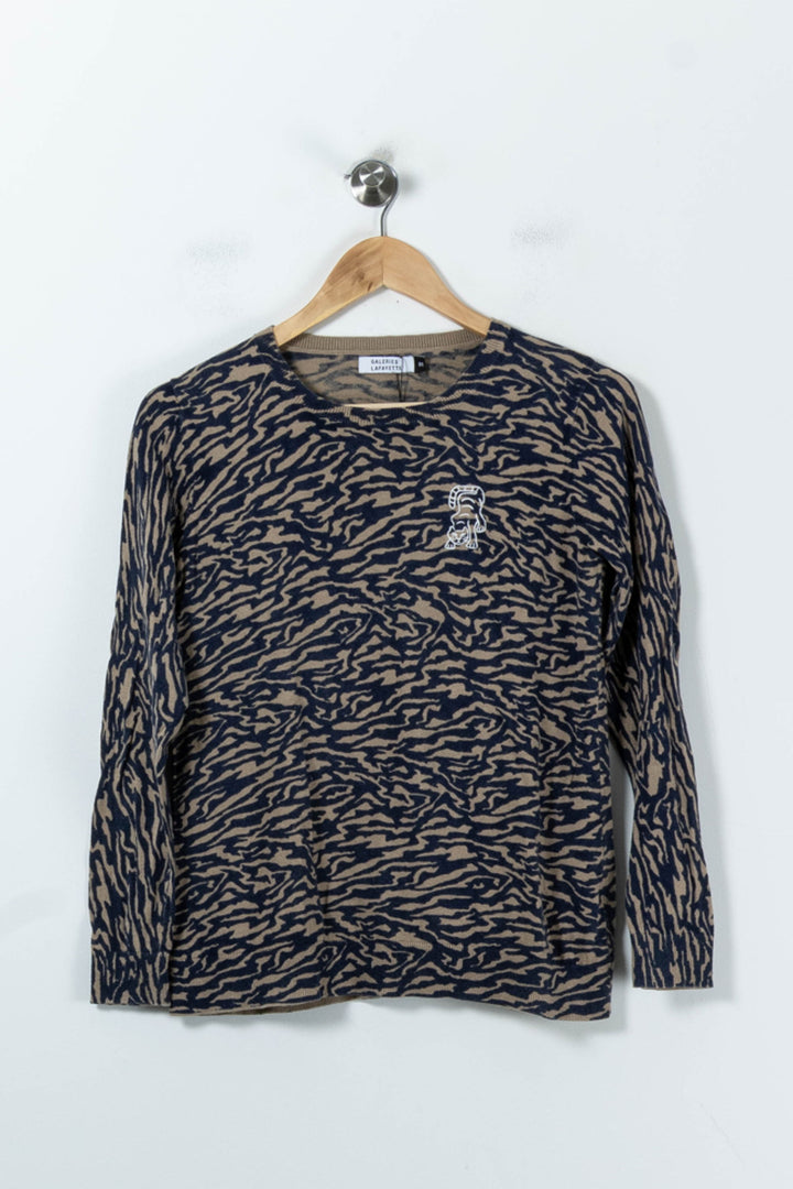Pull Marron et Bleu - Taille S/36 de la marque Galeries Lafayette | PARAD85733 - Vendu par Paradigme - Image 2