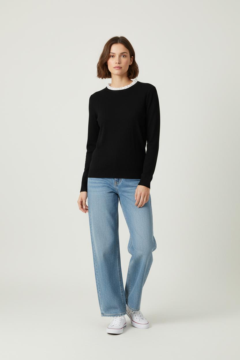Pull Noir et Blanc - Taille S/36 de la marque Caroll | PARAD85753 - Vendu par Paradigme - Image 1
