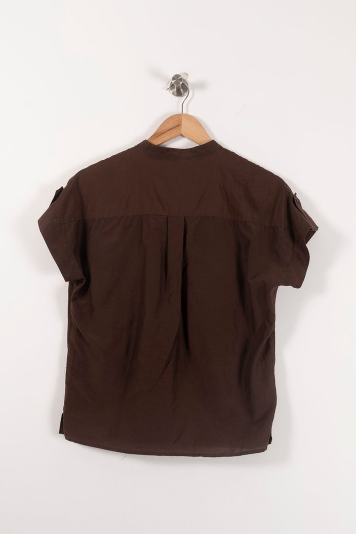 Chemisette Marron - Taille S/36 de la marque Caroll | PARAD85755 - Vendu par Paradigme - Image 4