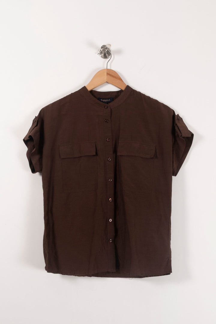 Chemisette Marron - Taille S/36 de la marque Caroll | PARAD85755 - Vendu par Paradigme - Image 2