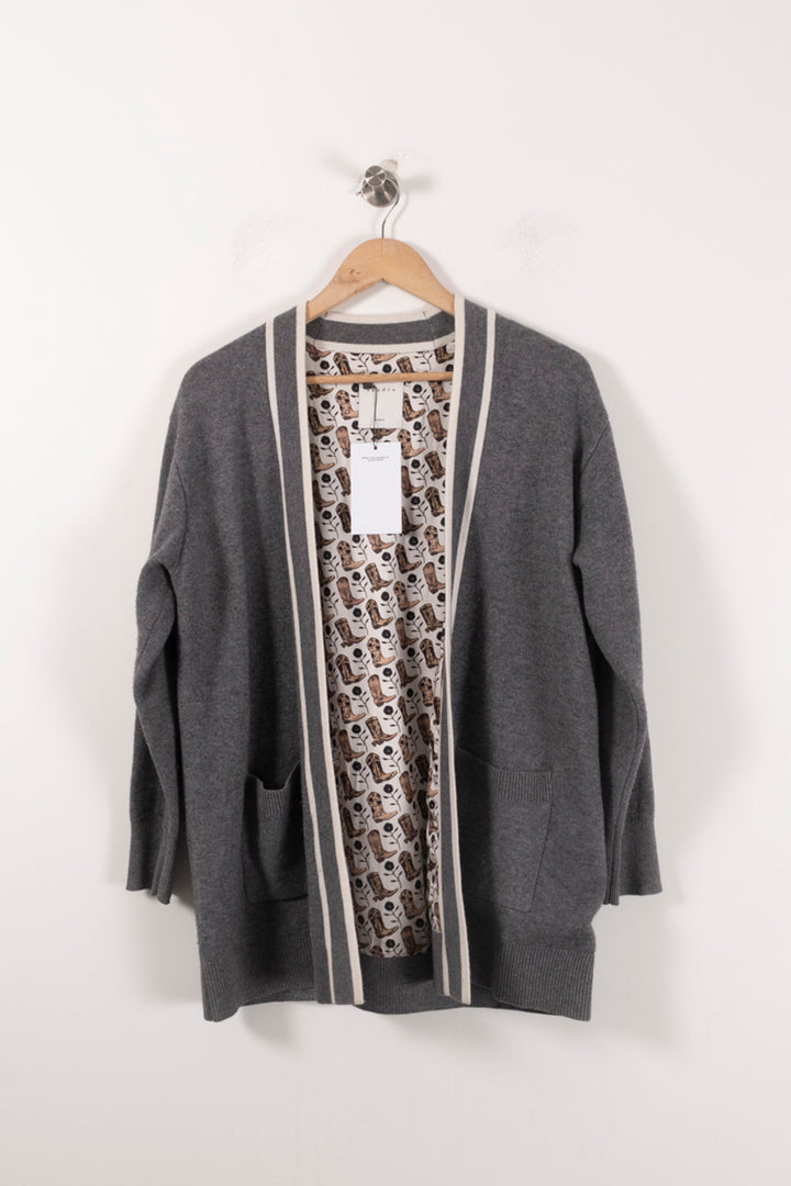 Cardigan Gris - Taille S/36 de la marque Sandro | PARAD85768 - Vendu par Paradigme - Image 2