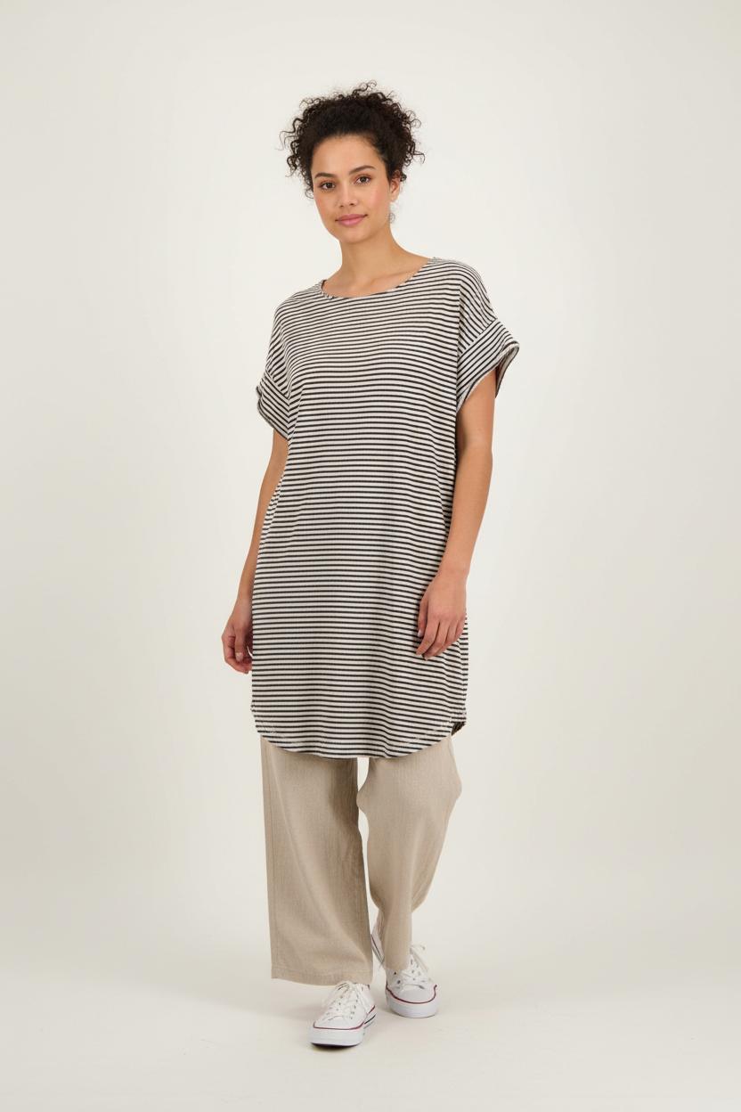 Robe Midi Rayée Noire et Blanche - Taille XS/34 de la marque American Vintage | PARAD85777 - Vendu par Paradigme - Image 1