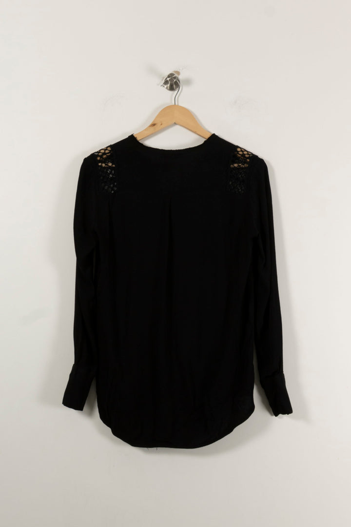 Blouse Noire - Taille M/38 de la marque Sandro | PARAD85785 - Vendu par Paradigme - Image 4