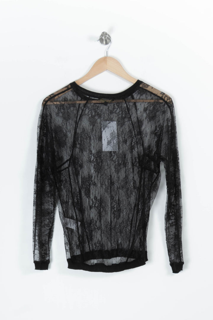 Blouse Transparente Noire - Taille S/36 de la marque Maje | PARAD85789 - Vendu par Paradigme - Image 4