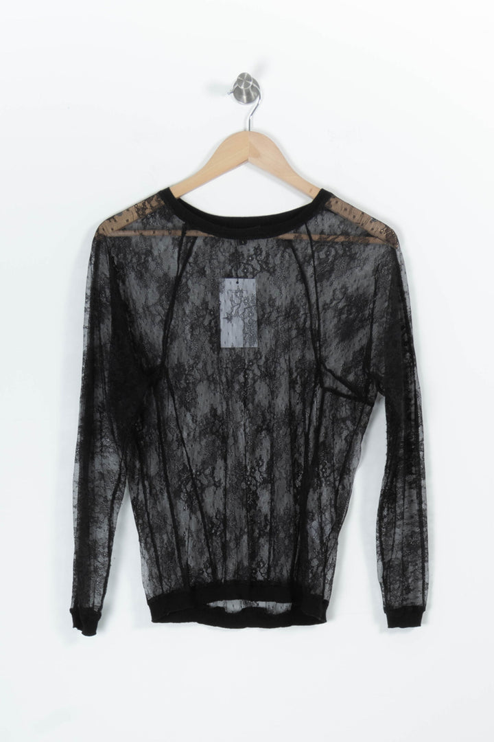 Blouse Transparente Noire - Taille S/36 de la marque Maje | PARAD85789 - Vendu par Paradigme - Image 2