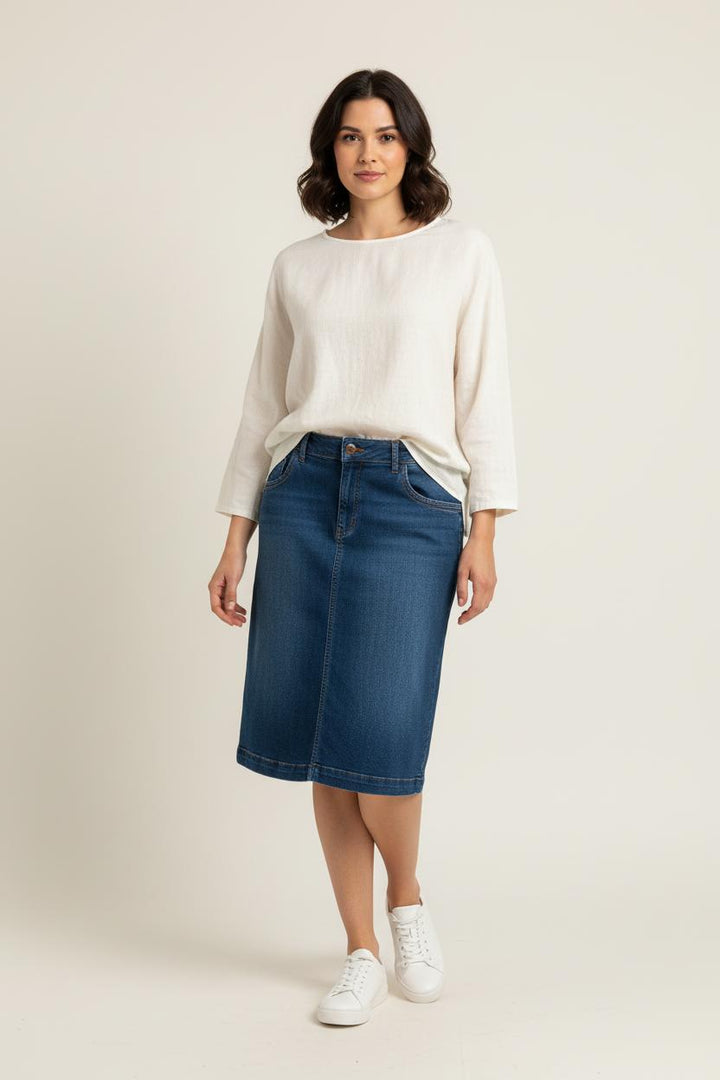 Jupe en Jean Bleue - Taille XXXL/46 de la marque Caroll | PARAD85804 - Vendu par Paradigme - Image 1
