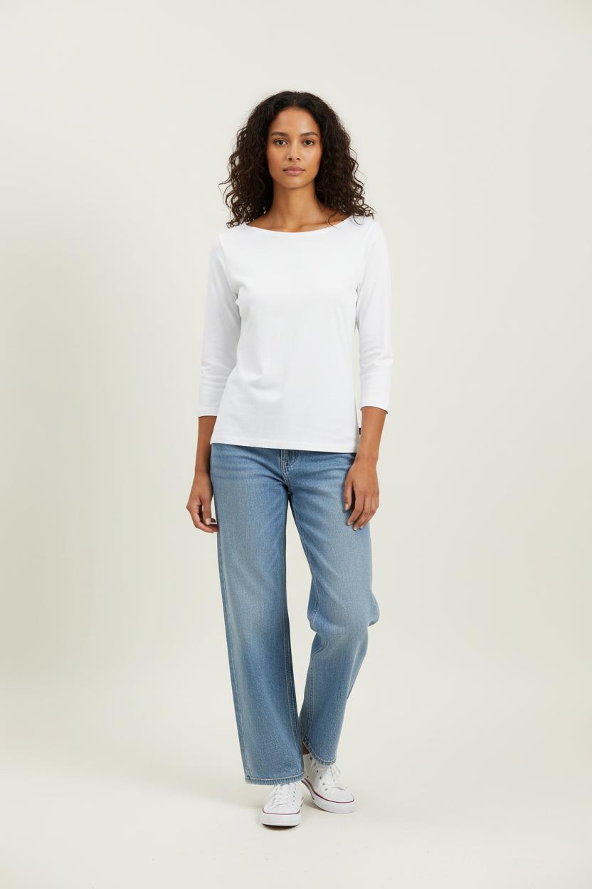 T-shirt Manches Longues Blanc - Taille M/38 de la marque Agnès b. | PARAD85829 - Vendu par Paradigme - Image 1