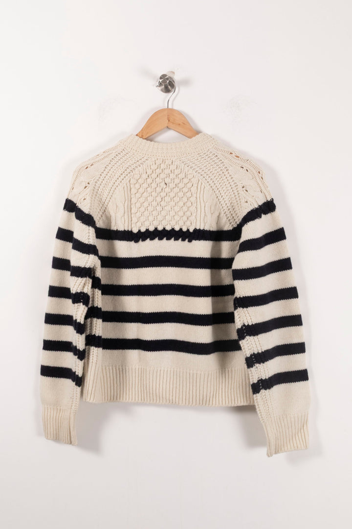 Pull Blanc et Noir - Taille S/36 de la marque ba&sh | PARAD85838 - Vendu par Paradigme - Image 4