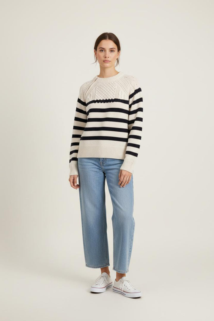 Pull Blanc et Noir - Taille S/36 de la marque ba&sh | PARAD85838 - Vendu par Paradigme - Image 1