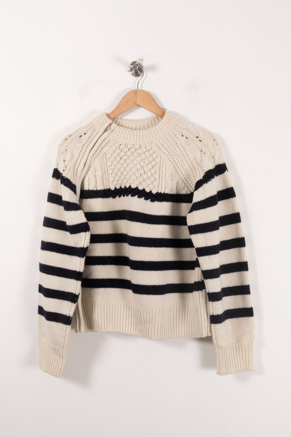 Pull Blanc et Noir - Taille S/36 de la marque ba&sh | PARAD85838 - Vendu par Paradigme - Image 2