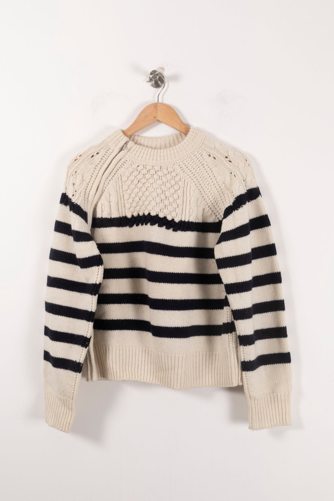 Pull Blanc et Noir - Taille S/36 de la marque ba&sh | PARAD85838 - Vendu par Paradigme - Image 2