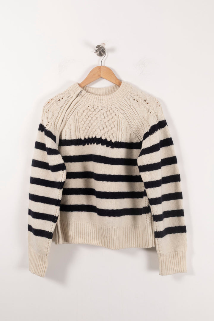 Pull Blanc et Noir - Taille S/36 de la marque ba&sh | PARAD85838 - Vendu par Paradigme - Image 2