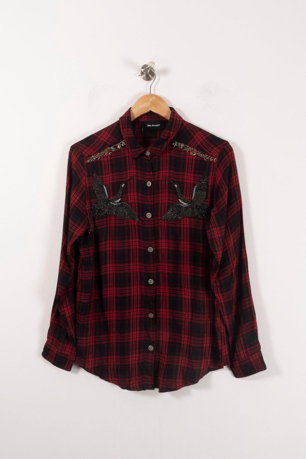 Chemise à Carreaux Rouge et Noire - Taille XS/34 de la marque The Kooples | PARAD85844 - Vendu par Paradigme - Image 2