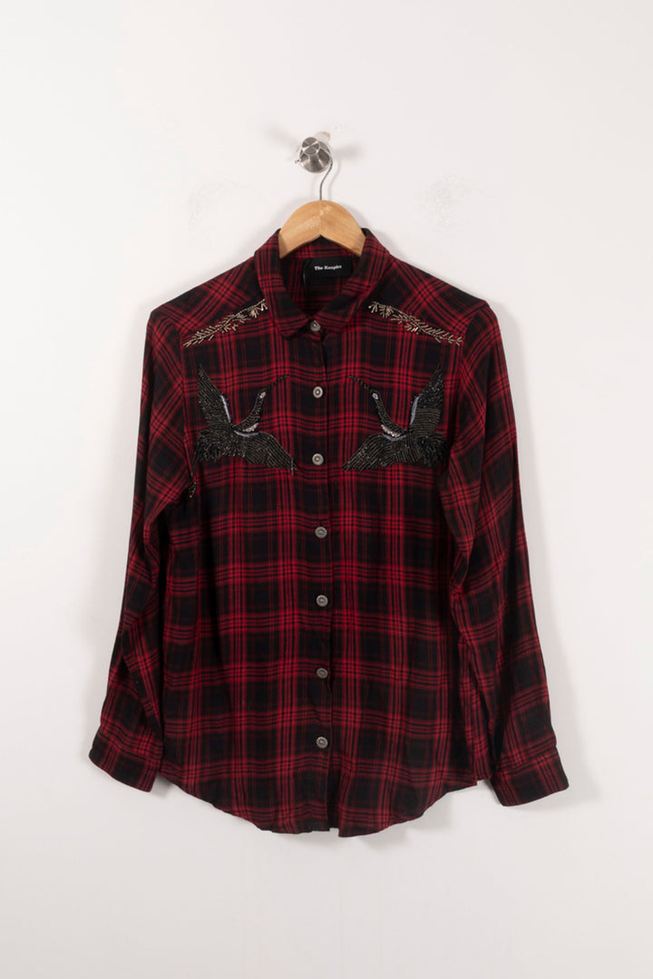 Chemise à Carreaux Rouge et Noire - Taille XS/34 de la marque The Kooples | PARAD85844 - Vendu par Paradigme - Image 2