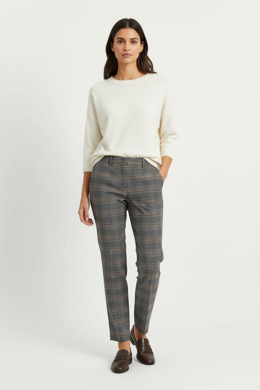 Pantalon Carreaux Gris et Marron - Taille XS/34 de la marque ba&sh | PARAD85952 - Vendu par Paradigme - Image 1