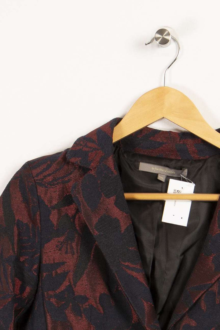 Burgundy and black patterned jacket - M / 38