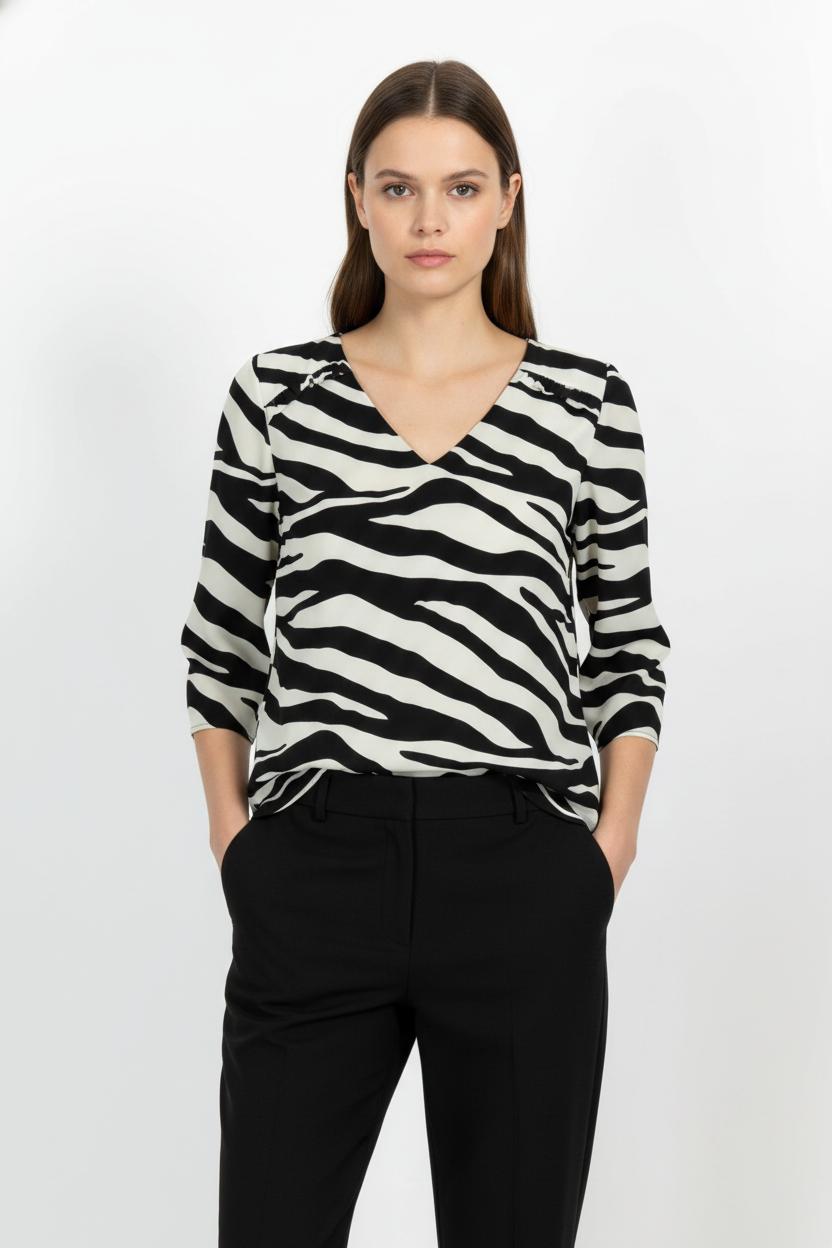 Blouse Noire et Beige - Taille L/40 de la marque Liu Jo | PARAD86002 - Vendu par Paradigme - Image 1