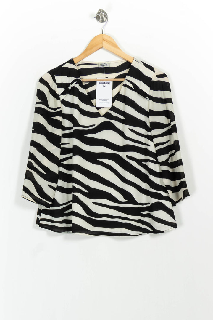 Blouse Noire et Beige - Taille L/40 de la marque Liu Jo | PARAD86002 - Vendu par Paradigme - Image 2
