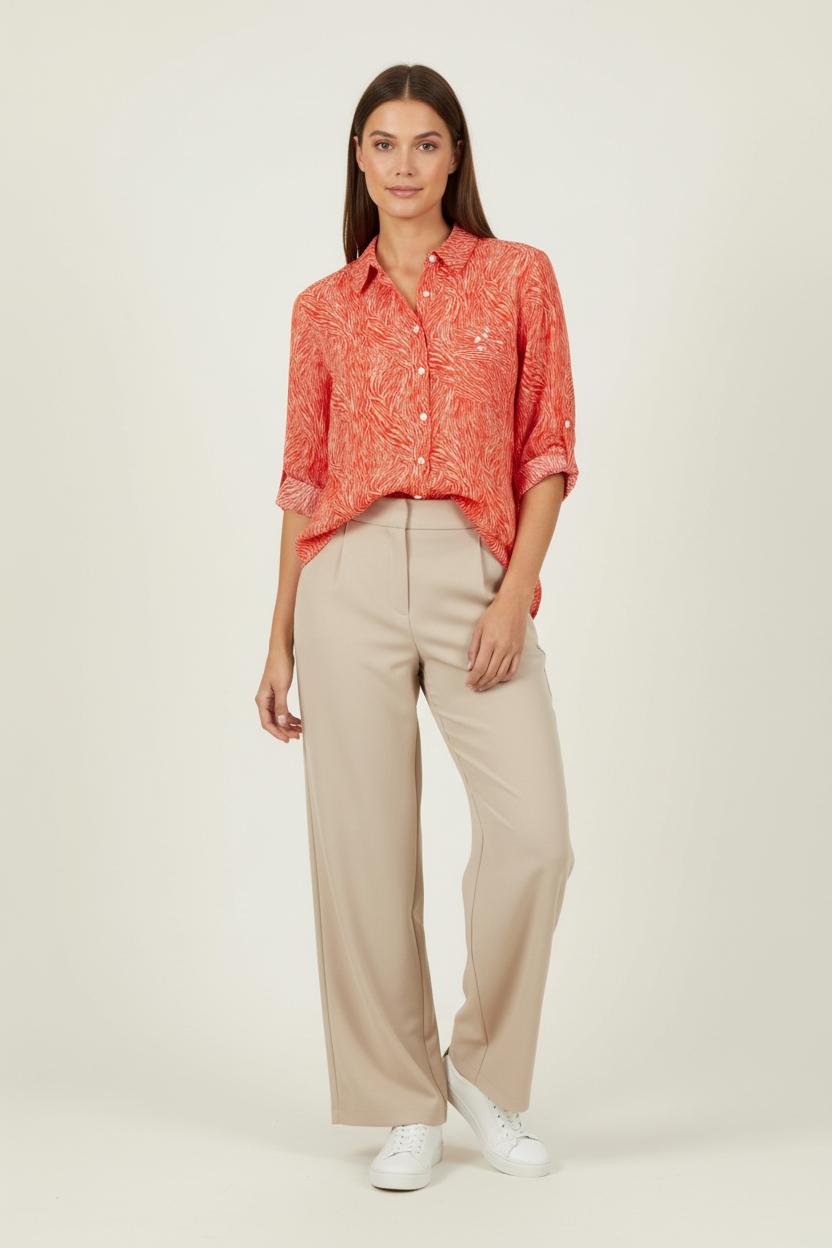 Chemise Orange et Blanche - Taille M/38 de la marque One Step | PARAD86010 - Vendu par Paradigme - Image 1