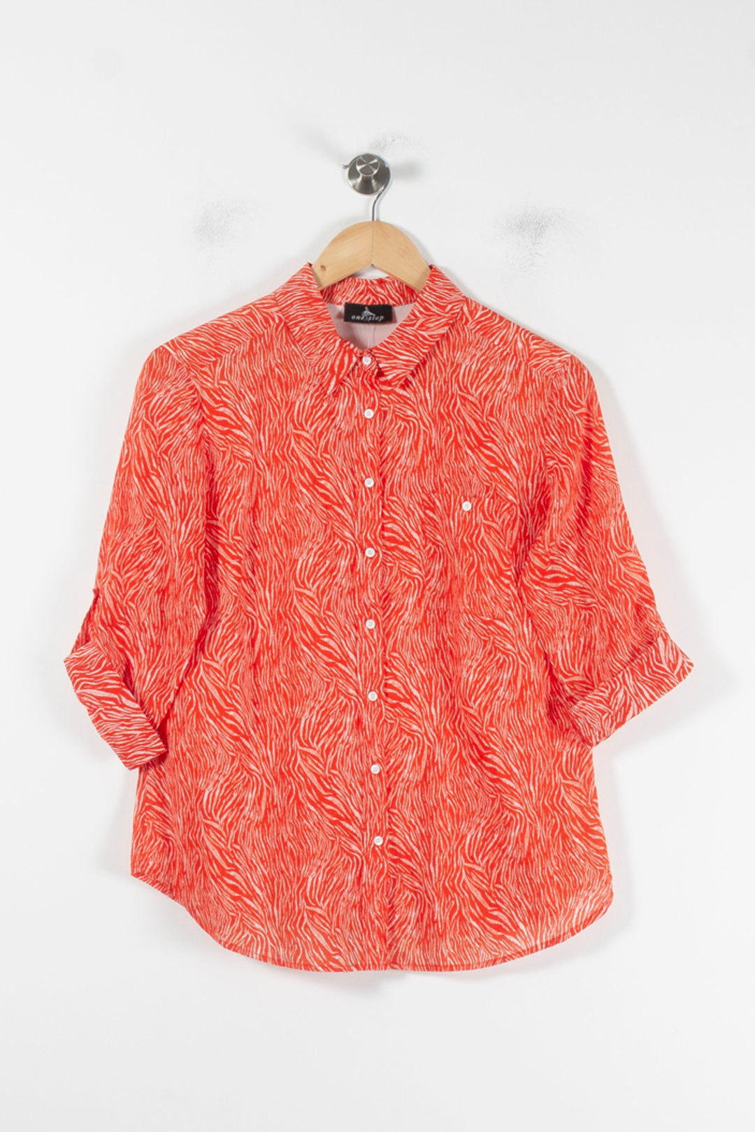 Chemise Orange et Blanche - Taille M/38 de la marque One Step | PARAD86010 - Vendu par Paradigme - Image 2