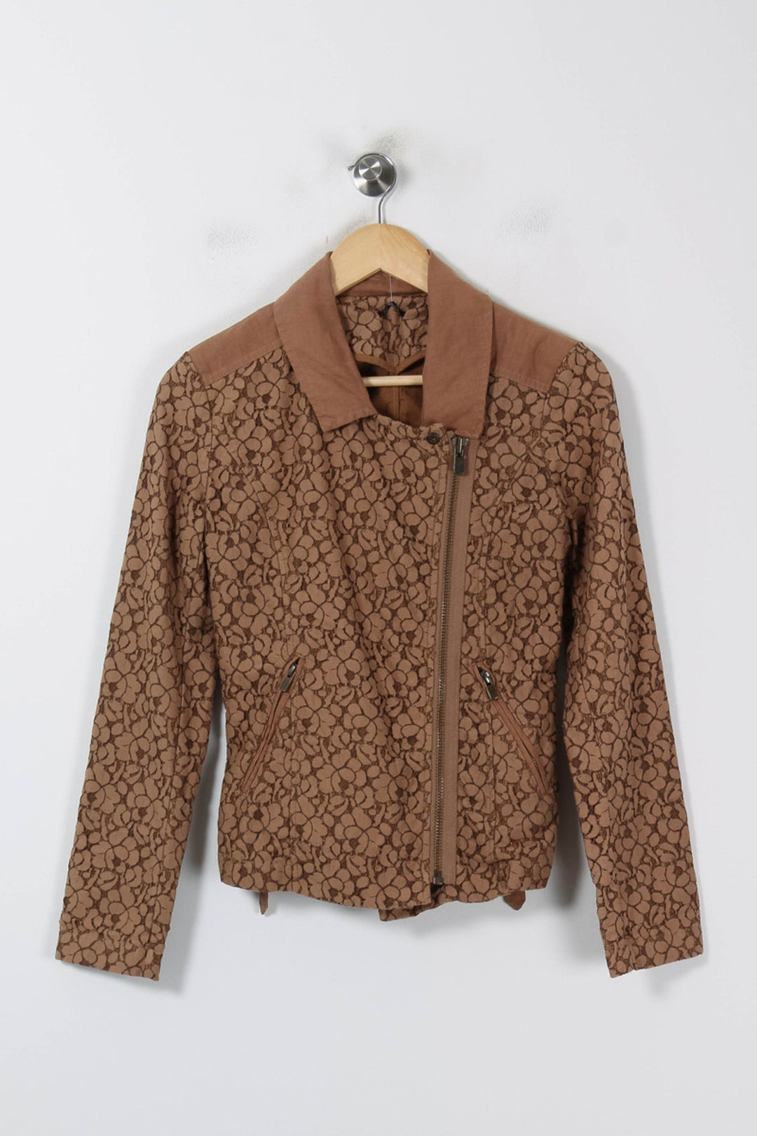 Veste Motard Marron - Taille S/36 de la marque IKKS | PARAD86017 - Vendu par Paradigme - Image 2