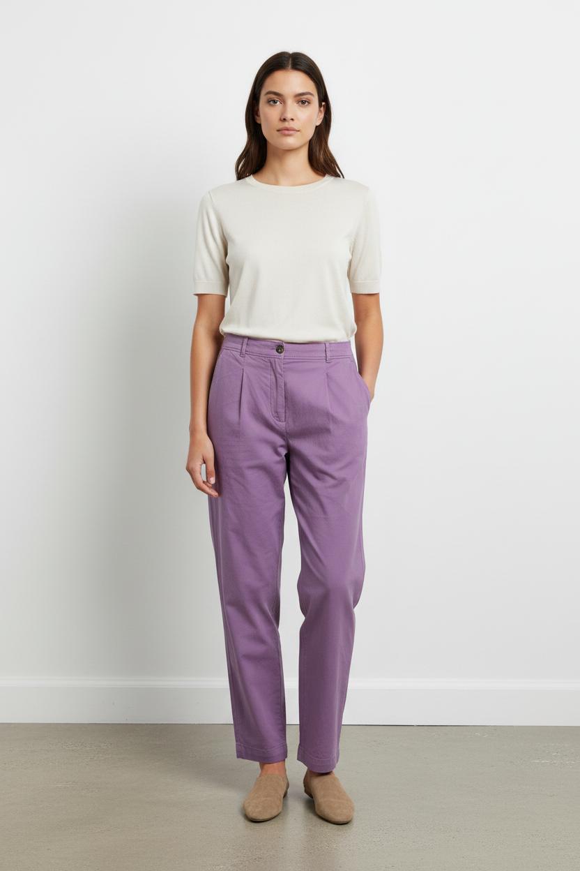 Pantalon Violet - Taille L/40 de la marque Léon & Harper | PARAD86038 - Vendu par Paradigme - Image 1