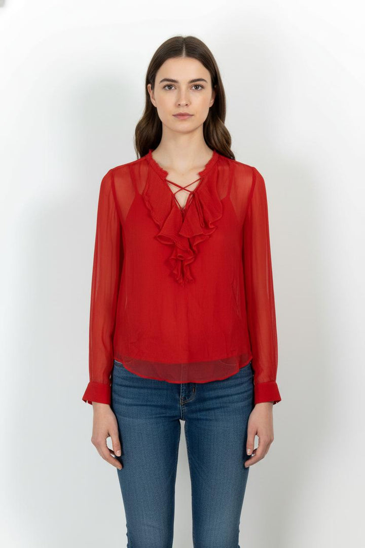Blouse Rouge - Taille S/36 de la marque The Kooples | PARAD86047 - Vendu par Paradigme - Image 1
