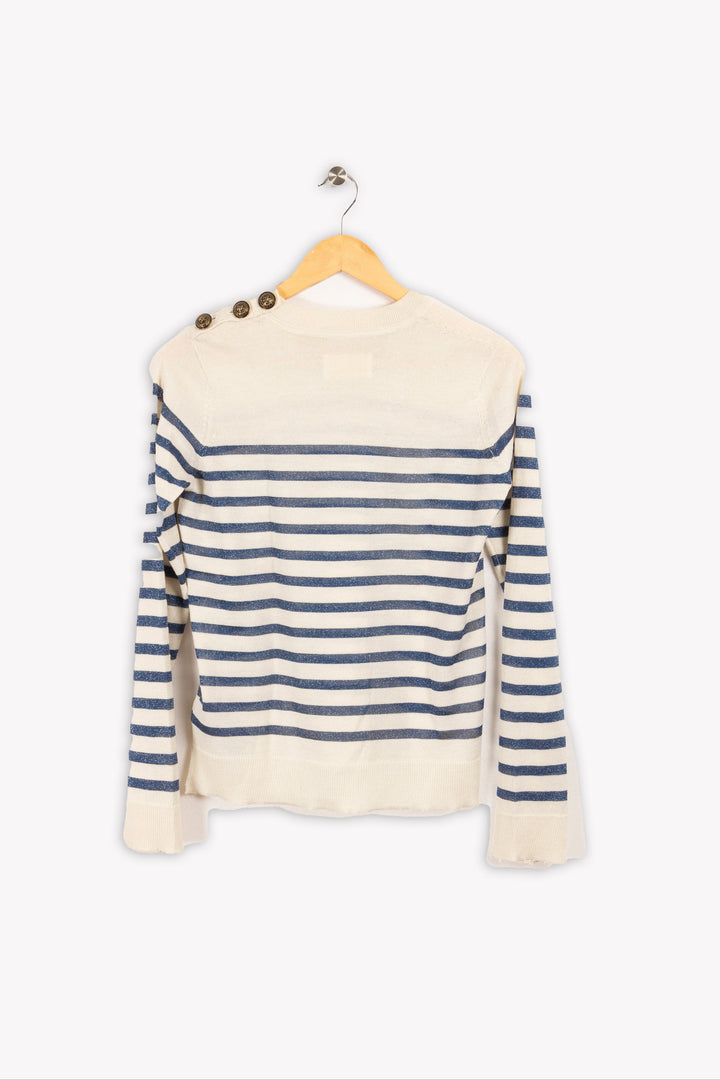 Pull bleu et blanc - S / 36