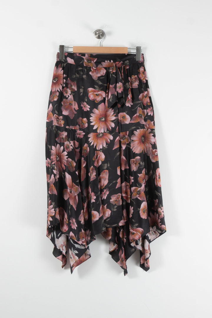 Jupe Asymétrique Noire et Rose - Taille L/40 de la marque The Kooples | PARAD86084 - Vendu par Paradigme - Image 2