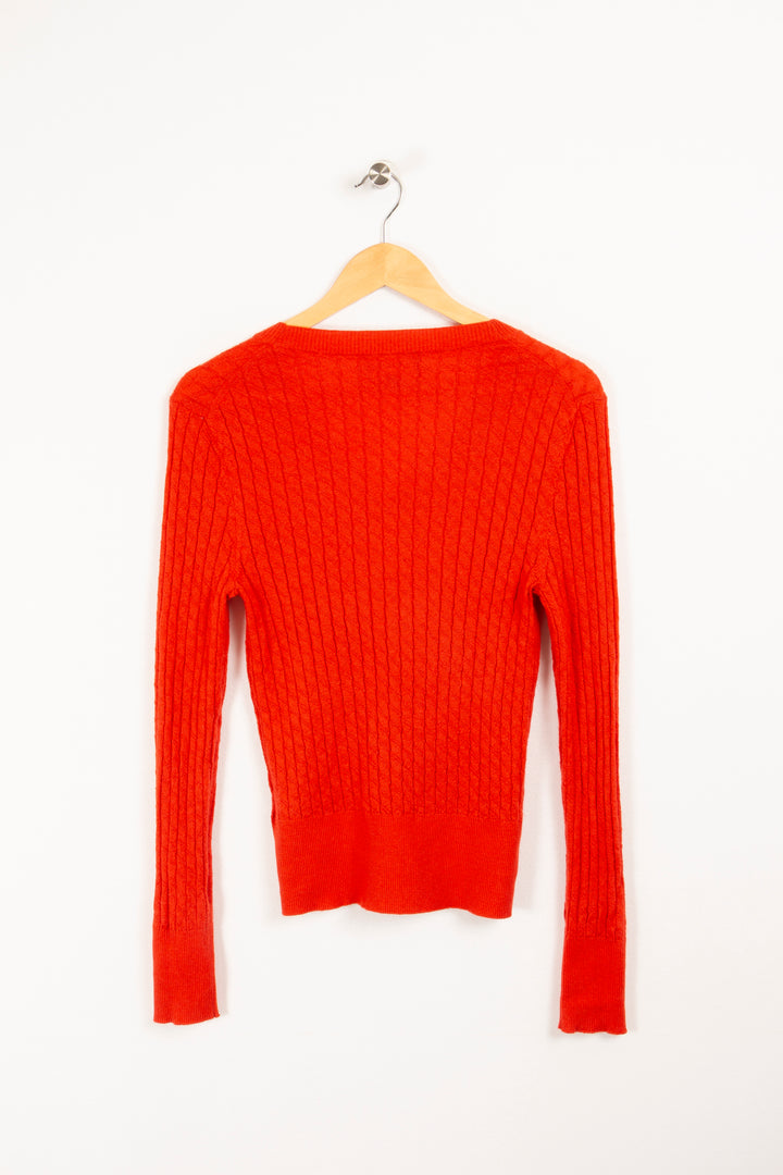 Pull orange à motif rayé - XL / 42