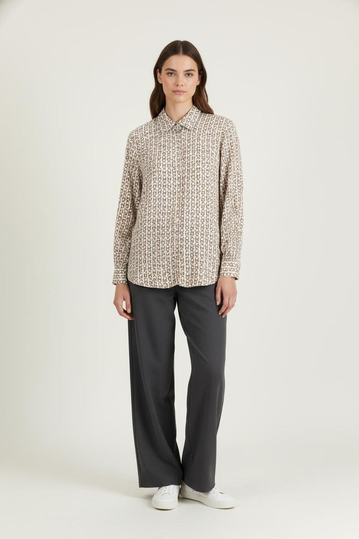 Chemise Imprimée Beige et Blanche - Taille XXL/44 de la marque Weill | PARAD86116 - Vendu par Paradigme - Image 1