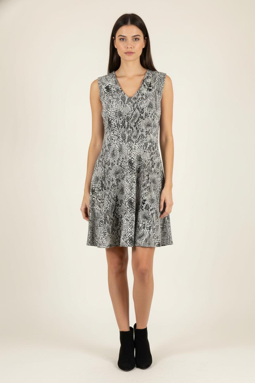 Robe Sans Manches Grise et Noire - Taille XL/42 de la marque ZAPA | PARAD86128 - Vendu par Paradigme - Image 1
