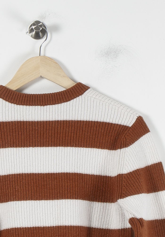 Pull Rayé Blanc et Marron - Taille S/36 de la marque Sandro | PARAD86143 - Vendu par Paradigme - Image 3