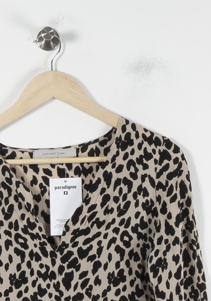 Robe Droite Beige et Bleu - Taille S/36 de la marque Gerard Darel | PARAD86160 - Vendu par Paradigme - Image 3