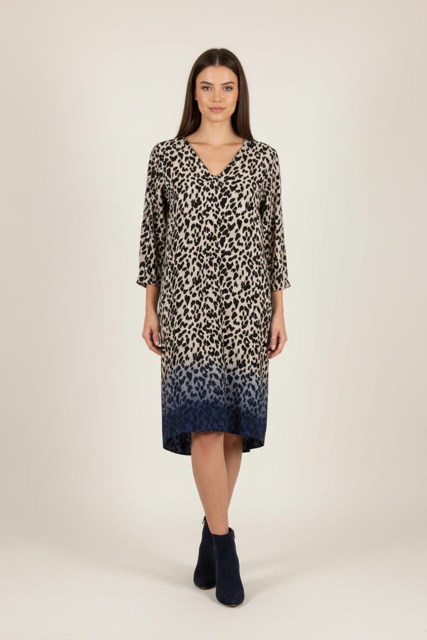 Robe Droite Beige et Bleu - Taille S/36 de la marque Gerard Darel | PARAD86160 - Vendu par Paradigme - Image 1