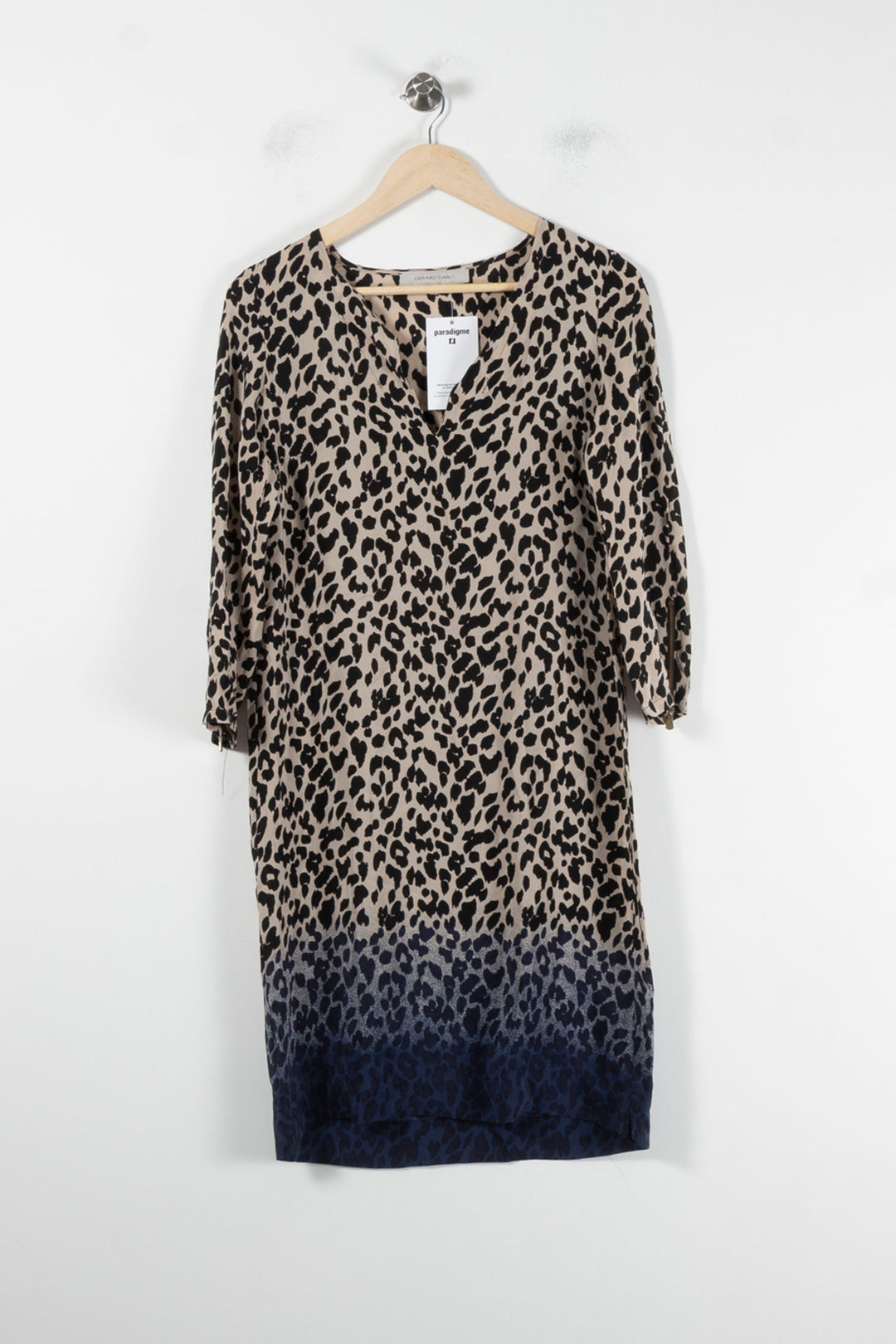 Robe Droite Beige et Bleu - Taille S/36 de la marque Gerard Darel | PARAD86160 - Vendu par Paradigme - Image 2