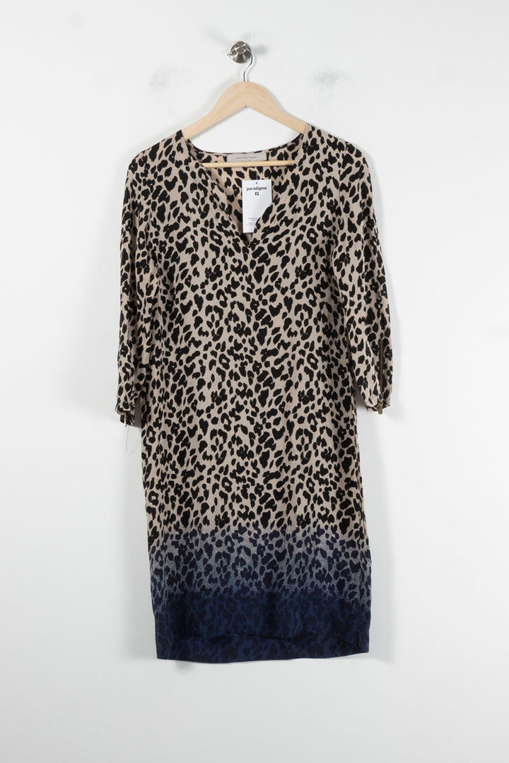 Robe Droite Beige et Bleu - Taille S/36 de la marque Gerard Darel | PARAD86160 - Vendu par Paradigme - Image 2